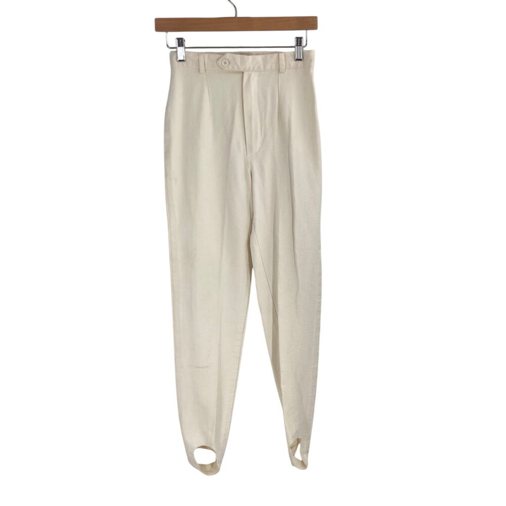 Vintage 80s/90s Vertigo Paris White High Rise Stirrup Riding Equestrian Pants S